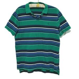 Polo Ralph Lauren Mens Classic Polo Shirt XL Green Striped Pony Preppy Heritage